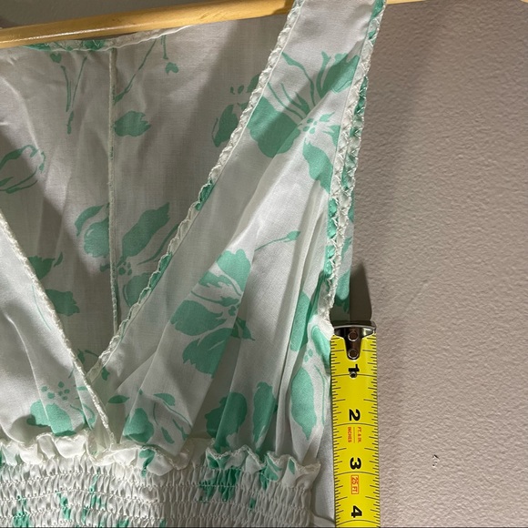 VTG Dress Mint Green Floral Flowers Ruffle Like New Vintage Lightweight - Picture 11 of 16